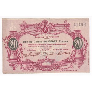 Belgium Commune De Stembert 20 Francs 1914