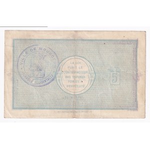 Belgium Ville De Mouscron 5 Francs 1914