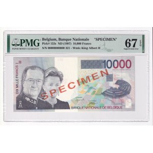 Belgium 10000 Francs 1997 PMG 67 Specimen