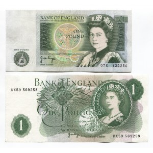 Great Britain 2 x 1 Pound 1970 - 1980