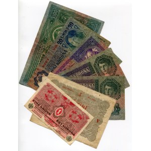 Hungary Lot of 7 Banknotes 1848 - 1913