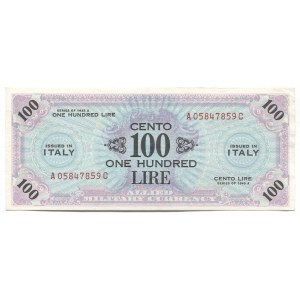 Italy Allied Military Currency 100 Lire 1943