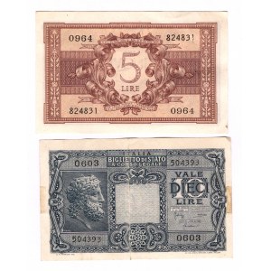 Italy 5-10 Lire 1944