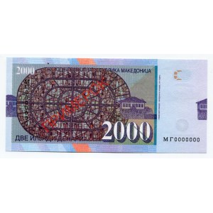 Macedonia 2000 Denari 2013 Specimen Memorial Ilinden