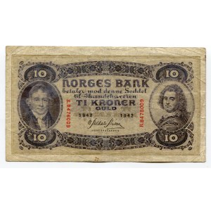 Norway 10 Kroner 1942