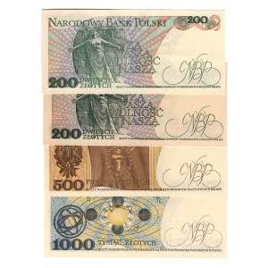 Poland 200-500-1000 Zlotych 1982 - 1986 4 Pieces