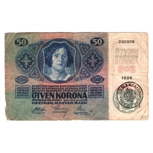 Romania Austrian Occupation 50 Kronen 1919