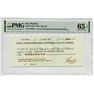 San Marino 200 Lire 1976 PMG 65 EPQ