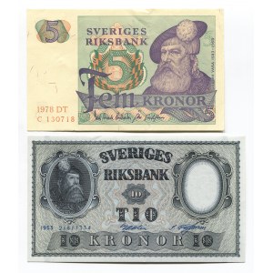 Sweden 5 & 10 Kronor 1953 - 1978