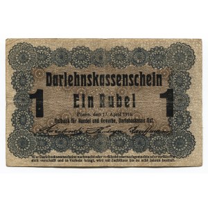 Germany - Empire Posen 1 Rouble 1916 Darlehnskassenscheine