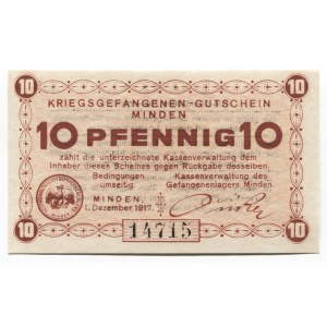 Germany - Empire 10 Pfennig 1917 Minden POW Camp