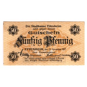 Germany - Empire Ettenheim 50 Pfennig 1917