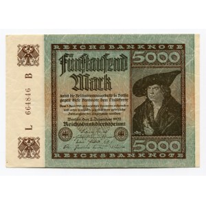 Germany - Weimar Republic 5000 Mark 1922