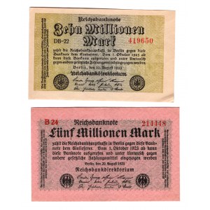 Germany - Weimar Republic 5 - 10 Million Mark 1923