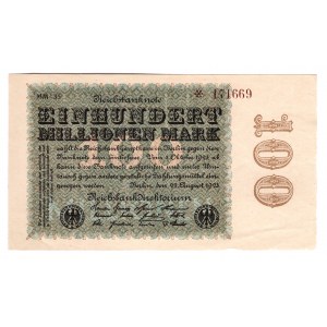 Germany - Weimar Republic 100 Million Mark 1923