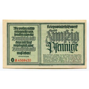 Germany - Third Reich Winterhilfswerk 50 Pfennige 1939 - 1940 (ND)