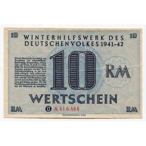 Germany - Third Reich Winterhilfswerk 10 Reichsmark 1941 - 1942 (ND)