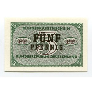 Germany - FRG 5 Pfennig 1967 (ND) Bundeskassenschein