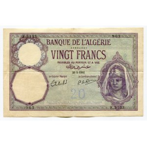 Algeria 20 Francs 1941