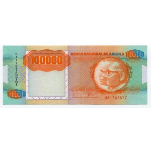 Angola 100000 Kwanzas 1991 Missprint