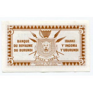 Burundi 5 Francs 1965
