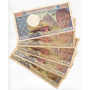Cameroon 5 x 500 & 5 x 1000 Francs 1974 - 1990