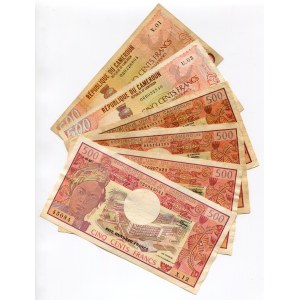 Cameroon 5 x 500 & 5 x 1000 Francs 1974 - 1990