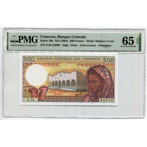 Comoros 500 Francs 1994 (ND) PMG 65 EPQ