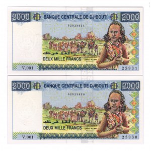 Djibouti 2000 Francs 2008 2 Pieces