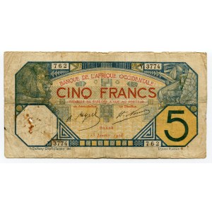 French West Africa 5 Francs 1928