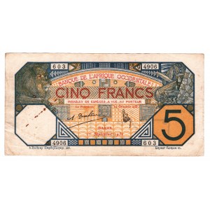 French West Africa Dakar 5 Francs 1932