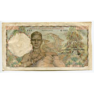 French West Africa 1000 Francs 1951