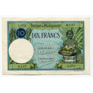 Madagascar 10 Francs 1937 (ND)
