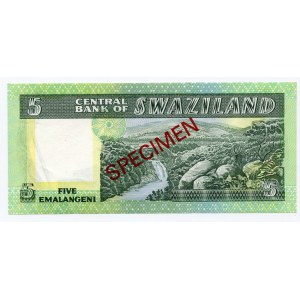 Swaziland 5 Emalangeni 1982 - 1986 Specimen