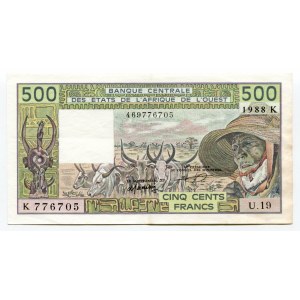 West African States Senegal 500 Francs 1988