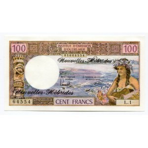 New Hebrides 100 Francs 1977