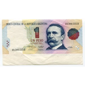 Argentina 1 Peso 1992 - 1994 (ND) Error banknot