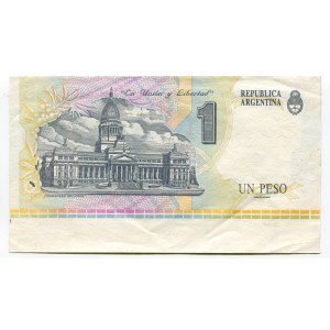 Argentina 1 Peso 1992 - 1994 (ND) Error banknot