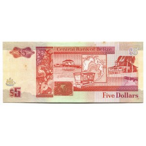 Belize 5 Dollars 1990