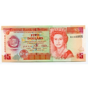 Belize 5 Dollars 1996