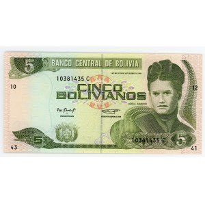 Bolivia 5 Bolivanis 1986