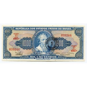 Brazil 1 Cruzeiros on 1000 Cruzeiro 1966 - 1967