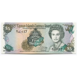 Cayman Islands 5 Dollars 1996
