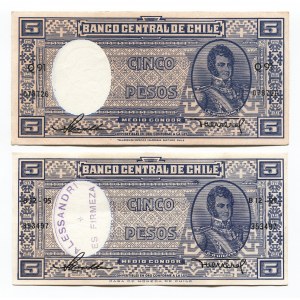 Chile 2 x 5 Pesos 1947 - 1959 (ND)