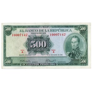 Colombia 500 Pesos Oro 1971