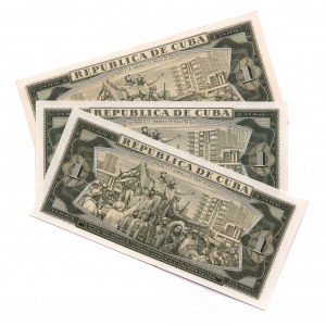 Cuba 1 Peso 1968 - 1978 3 Pieces