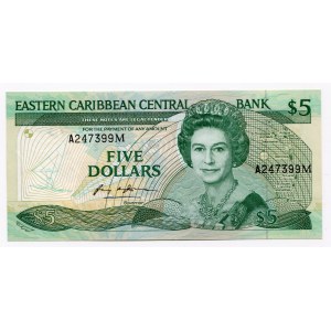 East Caribbean States 5 Dollars 1985 (ND)
