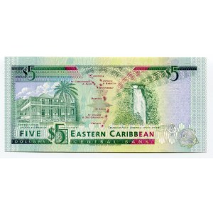 East Caribbean States 5 Dollars 1993 (ND)