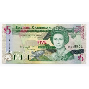 East Caribbean States 5 Dollars 1994 (ND)