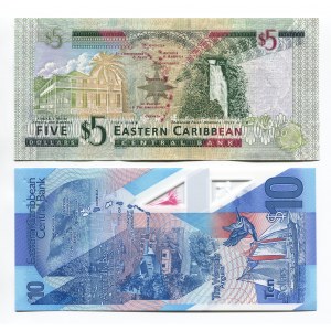 East Caribbean States 5 & 10 Dollars 2008 - 2019